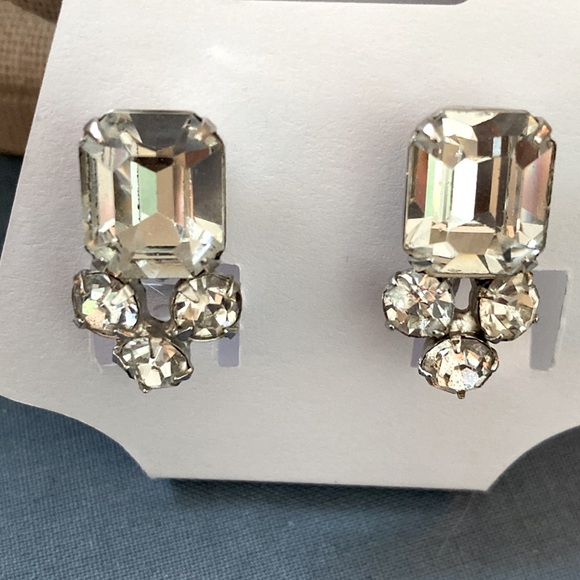 Eisenberg Jewelry - EISENBERG vintage 30s rhinestone screwback earrings